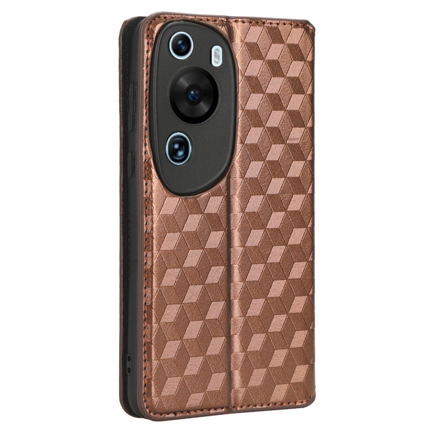 Phone Case for Huawei P60 Art Foldable Stand Wallet PU Leather Rhombus Imprinted Cover