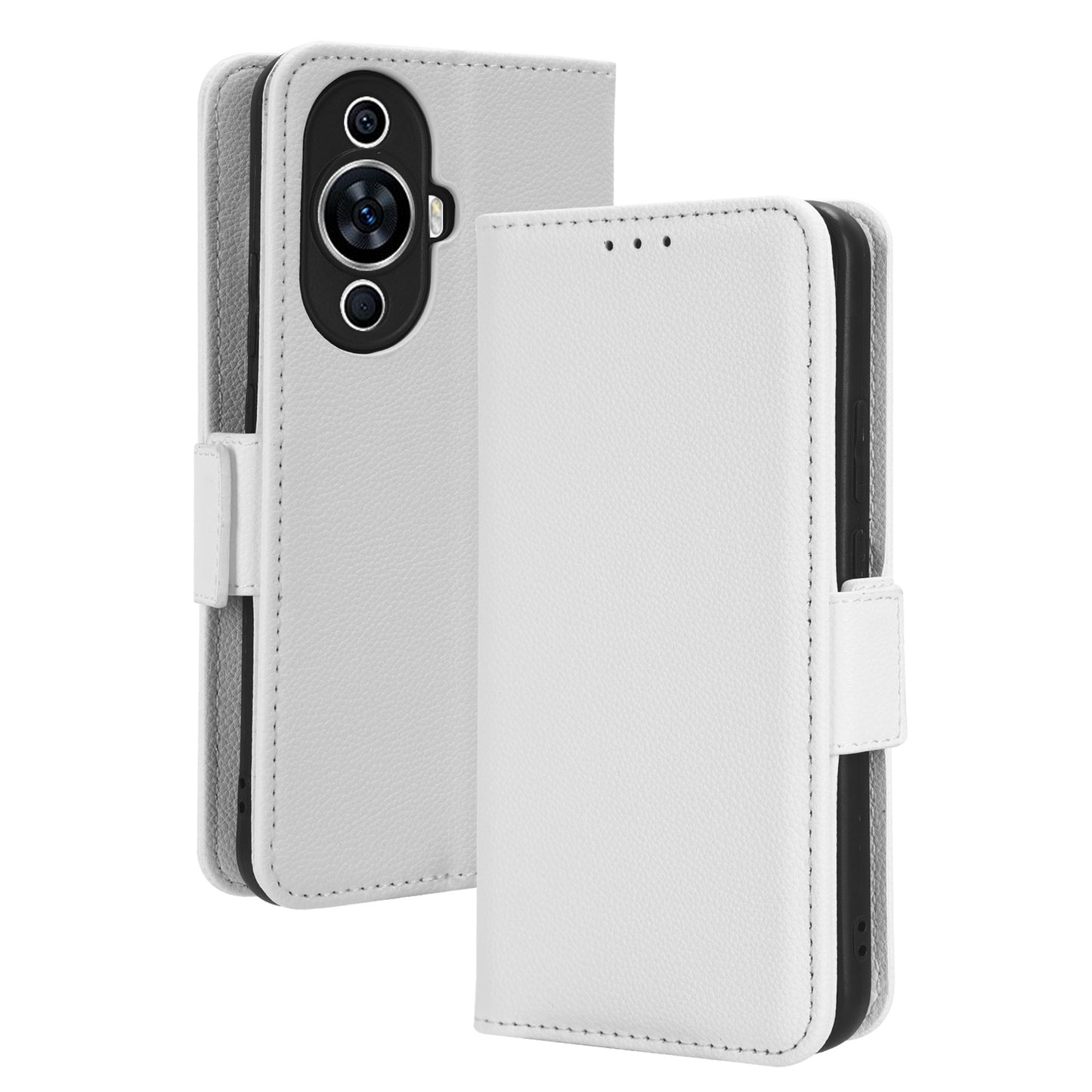 For Huawei nova 11 PU Leather Wallet Case Litchi Texture Stand Phone Cover with Strap