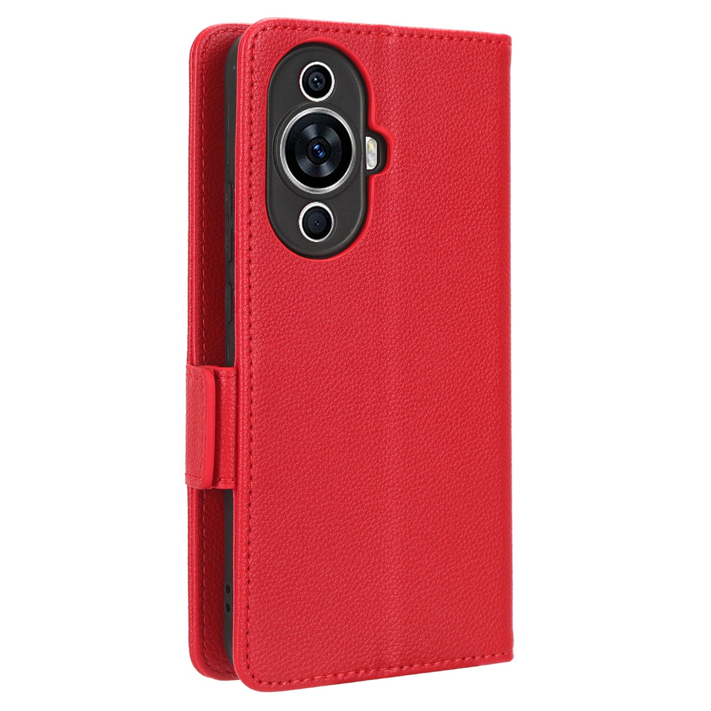 For Huawei nova 11 PU Leather Wallet Case Litchi Texture Stand Phone Cover with Strap