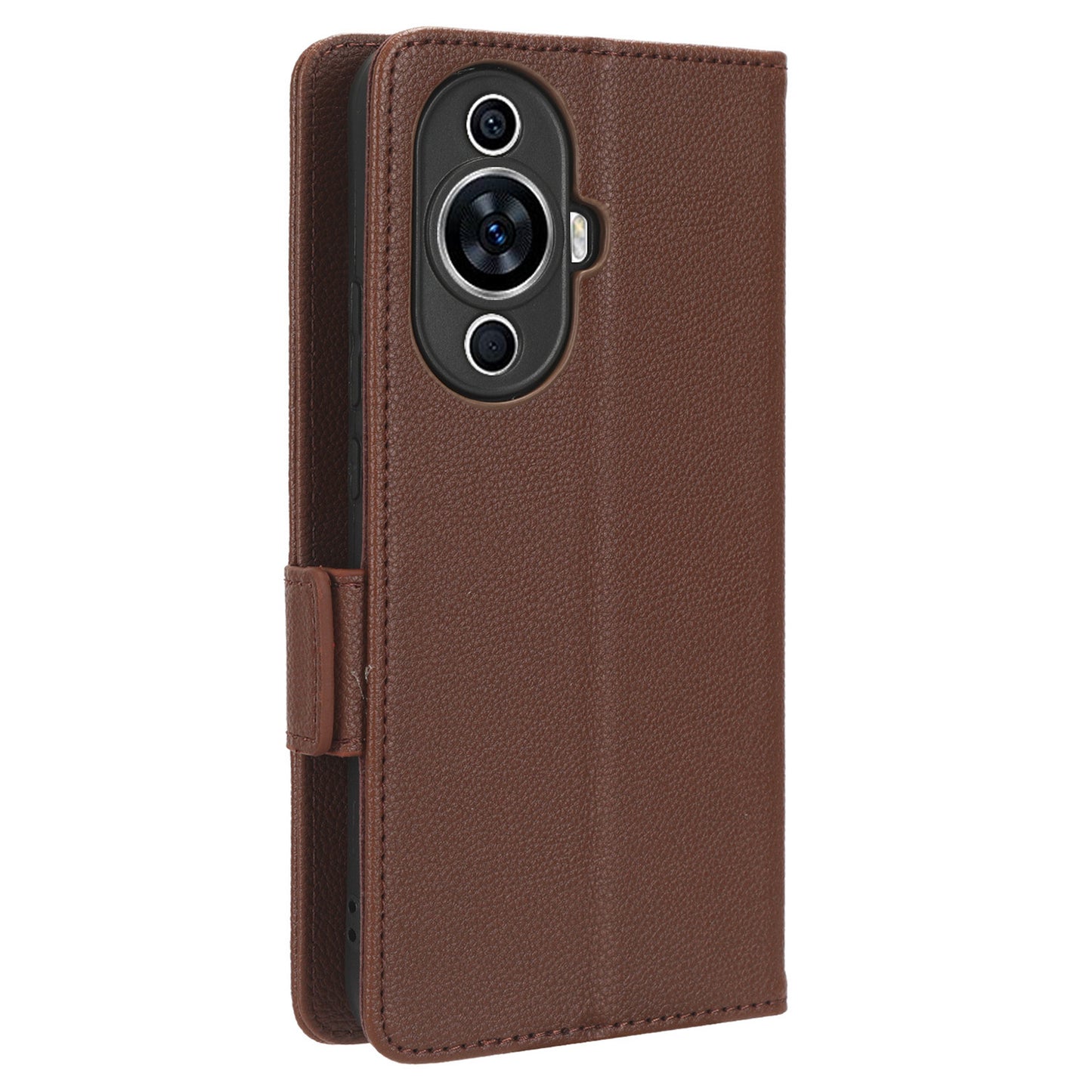 For Huawei nova 11 PU Leather Wallet Case Litchi Texture Stand Phone Cover with Strap