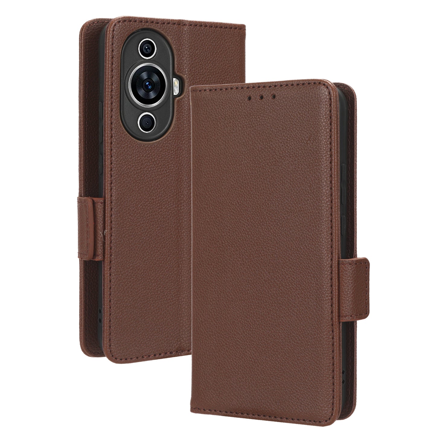 For Huawei nova 11 PU Leather Wallet Case Litchi Texture Stand Phone Cover with Strap