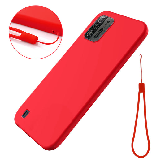 For ZTE Blade A52 Lite 4G Flexible Liquid Silicone Cover Soft Lining Drop-proof Phone Case