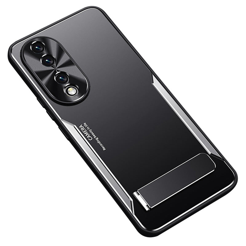 For Honor 90 TPU + Aluminium Alloy Phone Case Anti-drop Kickstand Cell Phone Back Cover