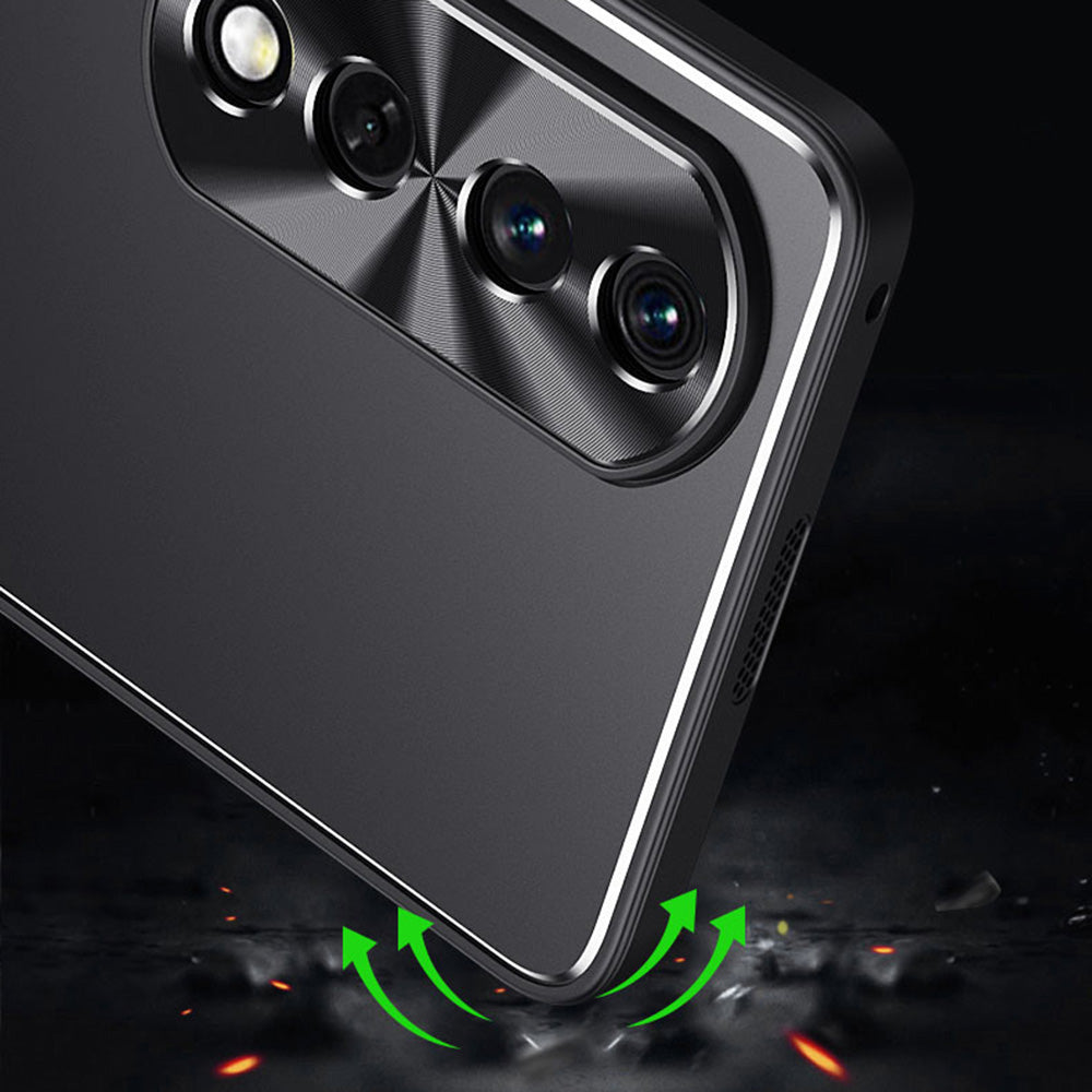For Honor 90 TPU + Aluminium Alloy Phone Case Anti-drop Kickstand Cell Phone Back Cover