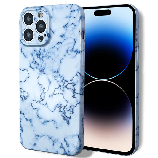 For iPhone 14 Pro Back Protector Marble Pattern Drop-proof Case Hard PC Phone Cover
