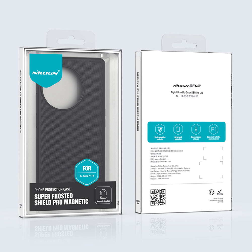 NILLKIN Frosted Shield Pro PC+TPU Phone Case for OnePlus Ace 2 5G / 11R 5G Matte Magnetic Cover Compatible with MagSafe