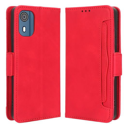 For Nokia C02 Multiple Card Slots PU Leather Phone Case Full Protection Stand Wallet Cover