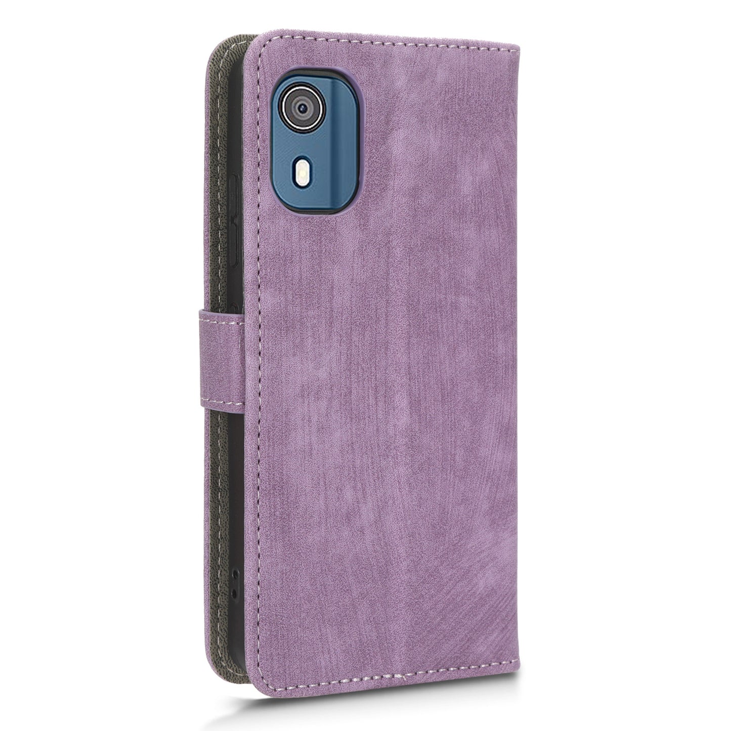 For Nokia C02 Anti-Scratch PU Leather Cover Stand Phone Case RFID Blocking Wallet with Strap