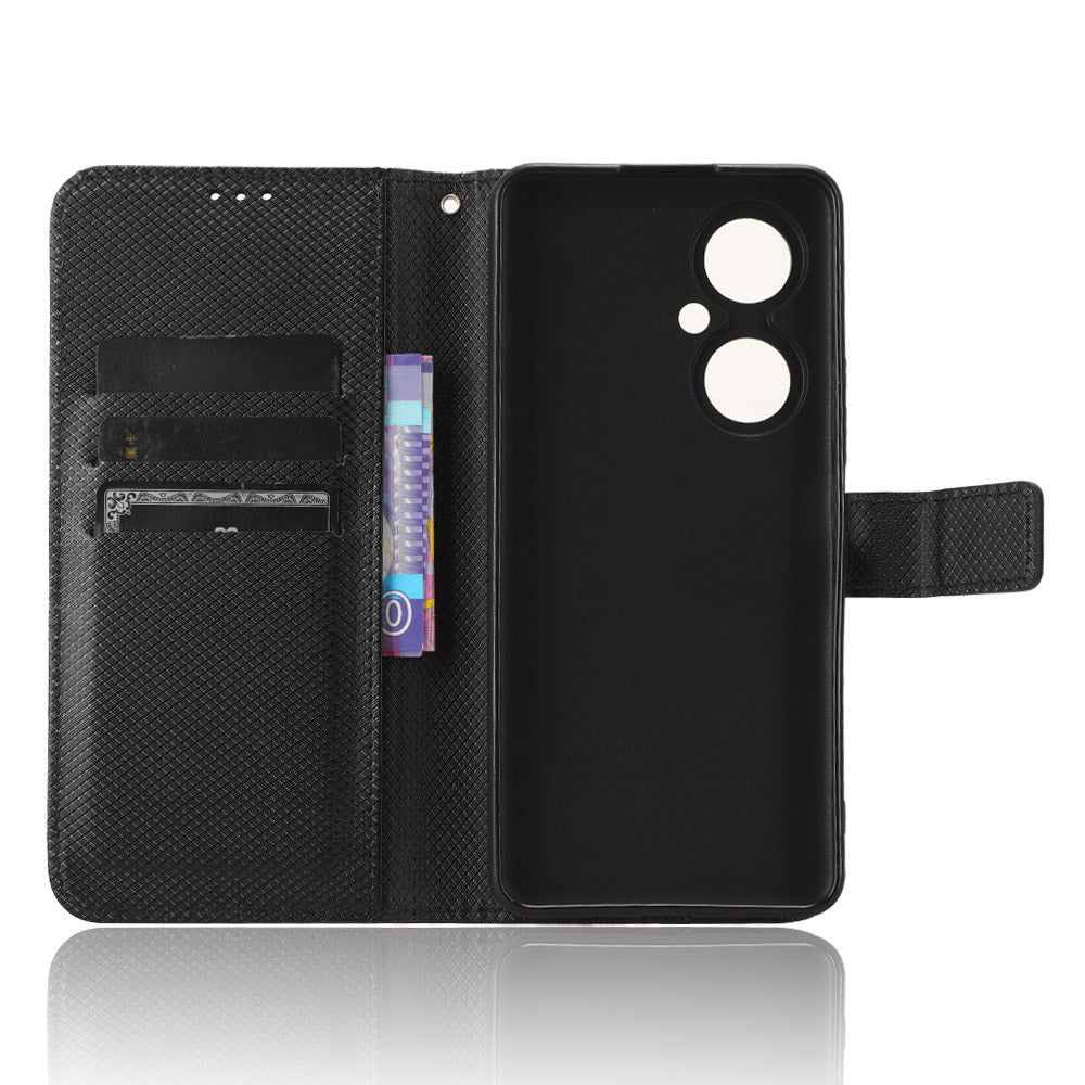 For Huawei Maimang 20 / Nova 11i / Enjoy 60 Pro PU Leather Wallet Case Diamond Texture Phone Stand Cover