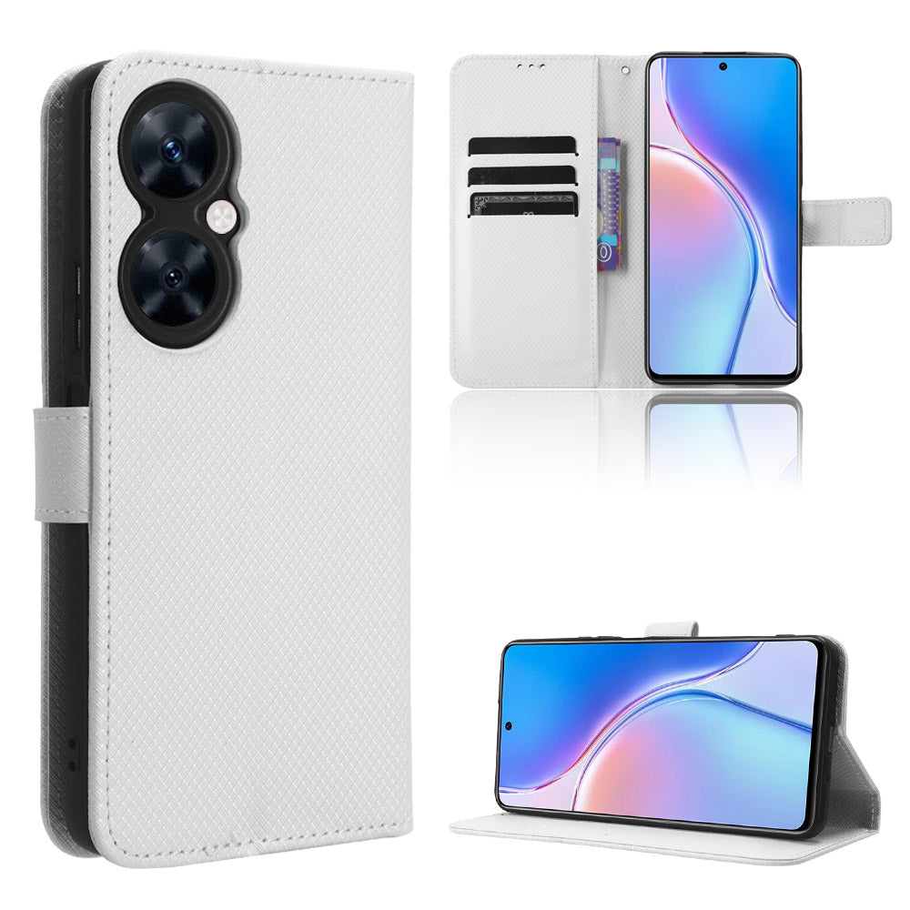 For Huawei Maimang 20 / Nova 11i / Enjoy 60 Pro PU Leather Wallet Case Diamond Texture Phone Stand Cover