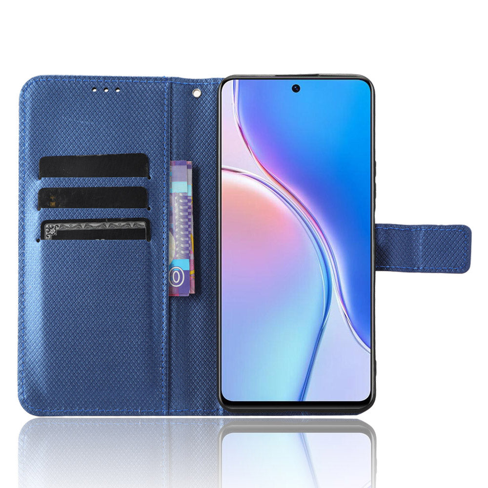 For Huawei Maimang 20 / Nova 11i / Enjoy 60 Pro PU Leather Wallet Case Diamond Texture Phone Stand Cover