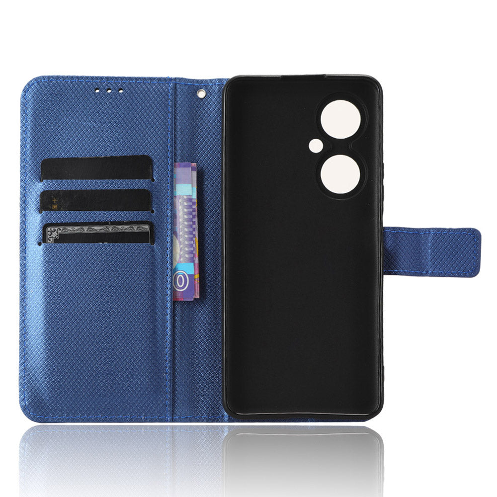 For Huawei Maimang 20 / Nova 11i / Enjoy 60 Pro PU Leather Wallet Case Diamond Texture Phone Stand Cover