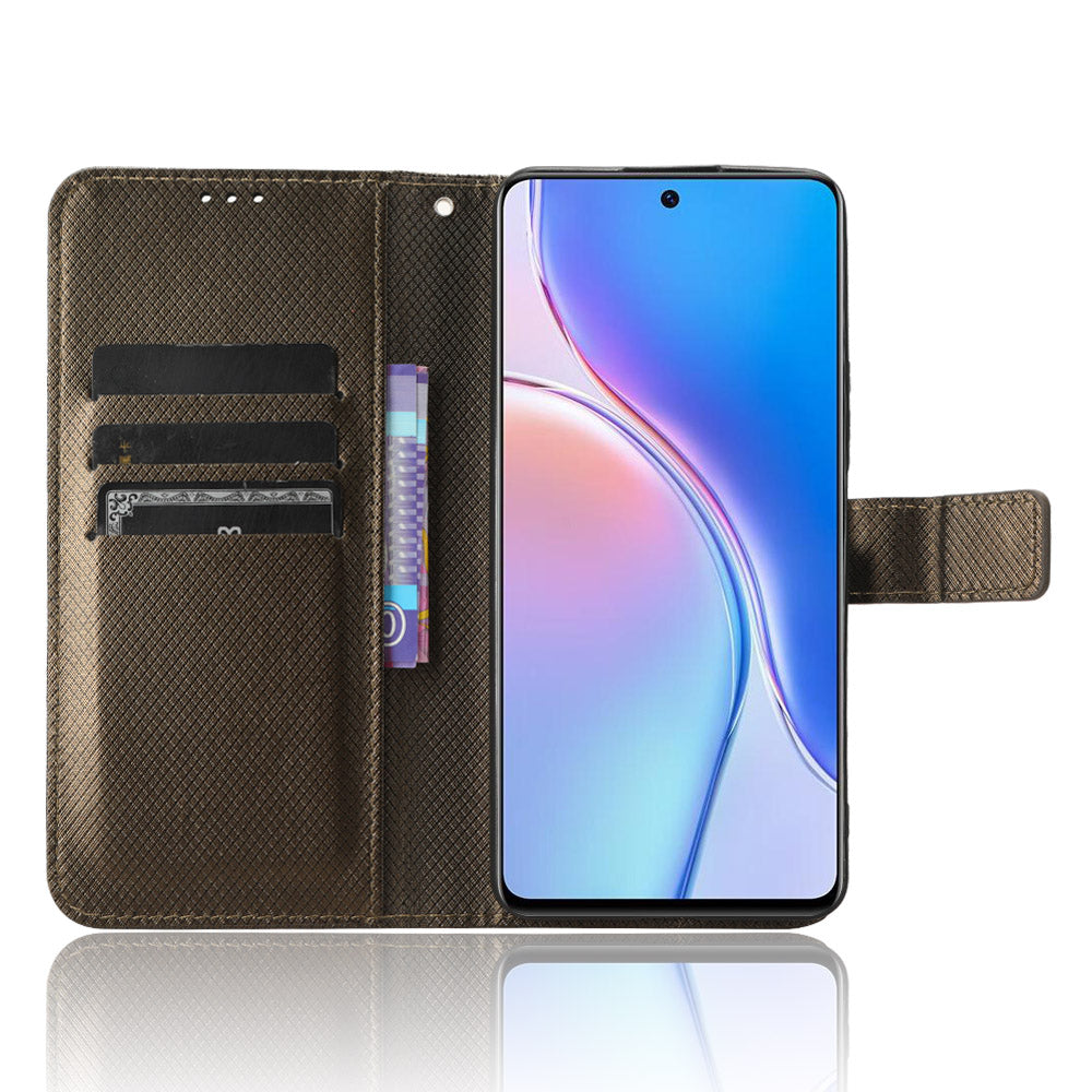 For Huawei Maimang 20 / Nova 11i / Enjoy 60 Pro PU Leather Wallet Case Diamond Texture Phone Stand Cover
