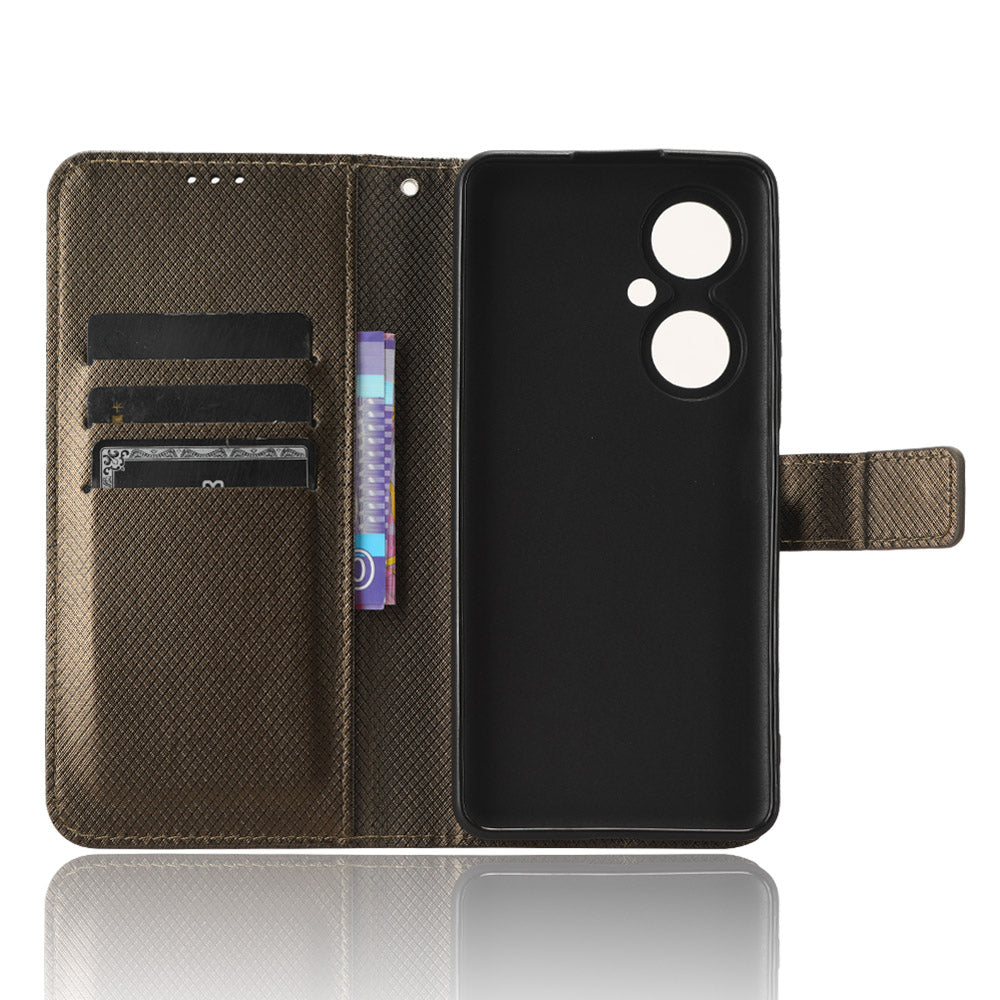 For Huawei Maimang 20 / Nova 11i / Enjoy 60 Pro PU Leather Wallet Case Diamond Texture Phone Stand Cover