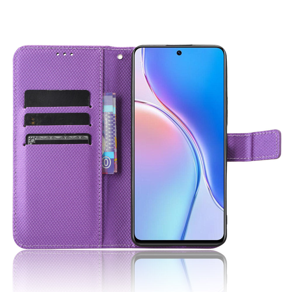 For Huawei Maimang 20 / Nova 11i / Enjoy 60 Pro PU Leather Wallet Case Diamond Texture Phone Stand Cover