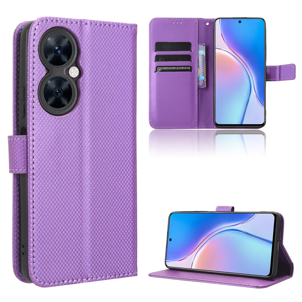 For Huawei Maimang 20 / Nova 11i / Enjoy 60 Pro PU Leather Wallet Case Diamond Texture Phone Stand Cover