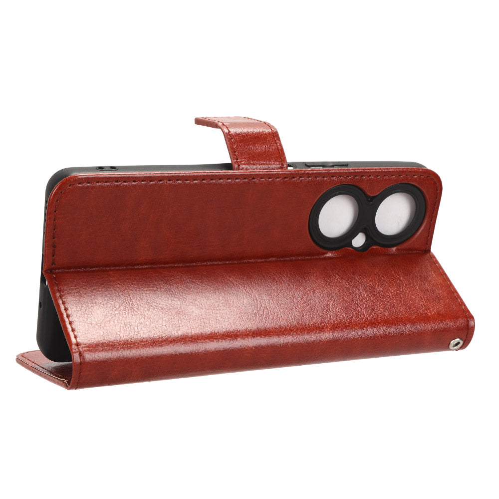 For Huawei Maimang 20 / Nova 11i / Enjoy 60 Pro PU Leather Wallet Case Crazy Horse Texture Phone Cover with Stand