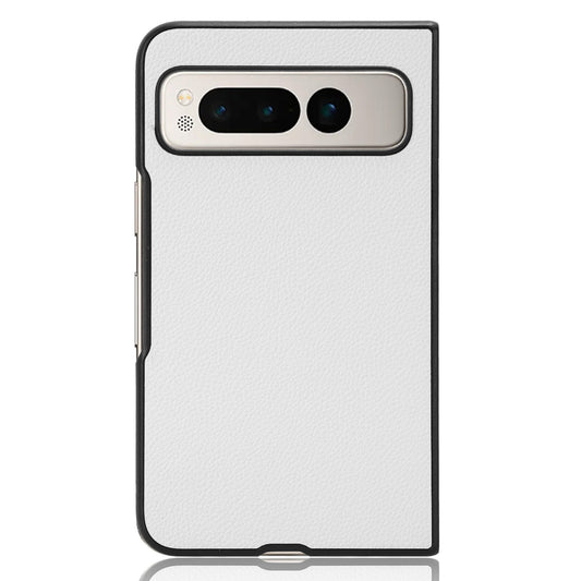 PU Leather Coated PC Case for Google Pixel Fold Litchi Texture Folding Phone Protective Cover