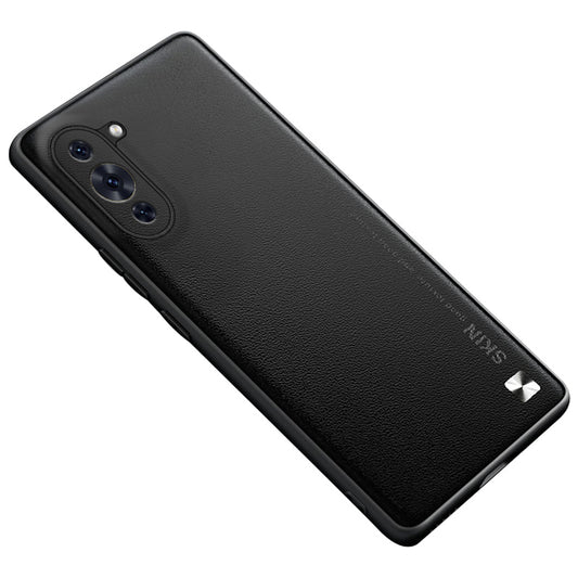 For Huawei nova 10 4G Lightweight PU Leather Coated PC+TPU Phone Case Metal Decor Shell