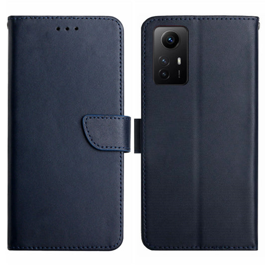 HT02 For Xiaomi Redmi Note 12S 4G Genuine Cow Leather Cover Nappa Texture Stand Wallet Phone Case