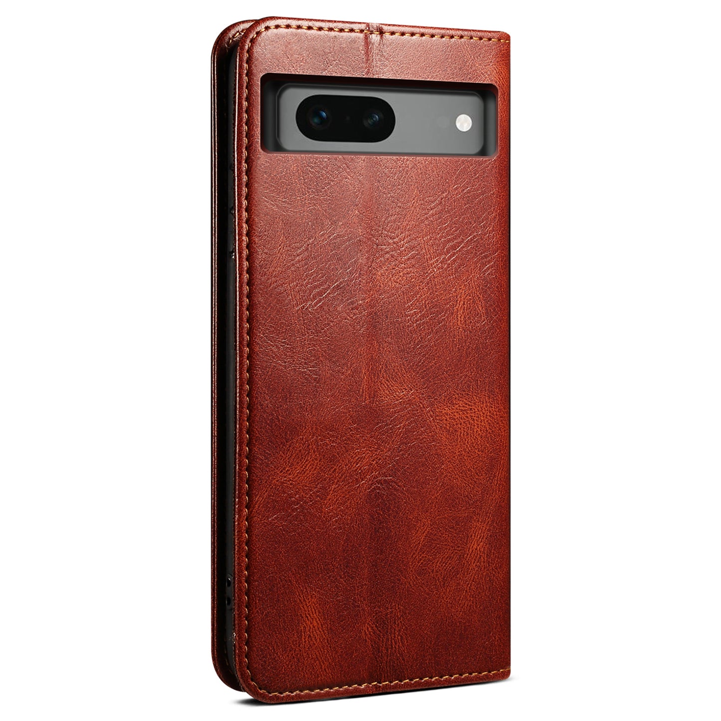 For Google Pixel 7a Waxy Crazy Horse Texture Leather Case Drop Proof Phone Cover with Stand Wallet