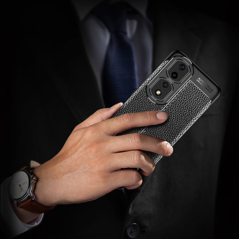 For Honor 90 Pro Litchi Texture Phone TPU Case Drop-proof Phone Cover