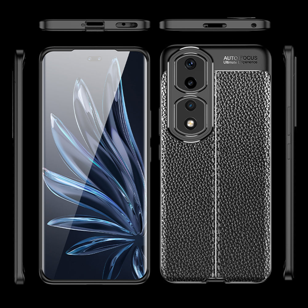 For Honor 90 Pro Litchi Texture Phone TPU Case Drop-proof Phone Cover