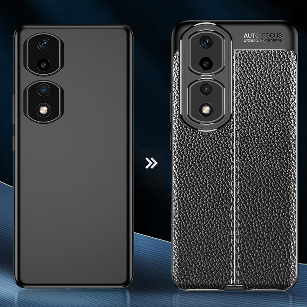 For Honor 90 Pro Litchi Texture Phone TPU Case Drop-proof Phone Cover