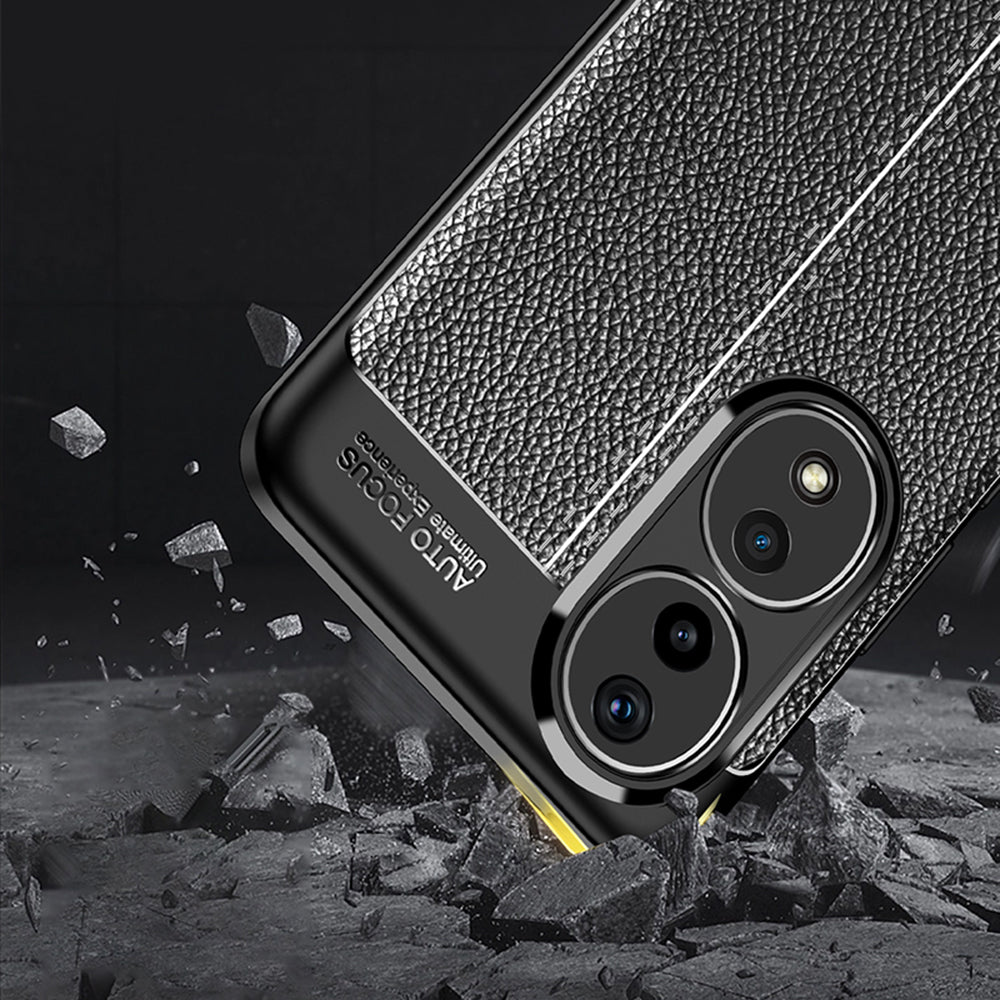 For Honor 90 Litchi Texture Smartphone Cover Anti-Scratch Soft TPU Cell Phone Case Shell