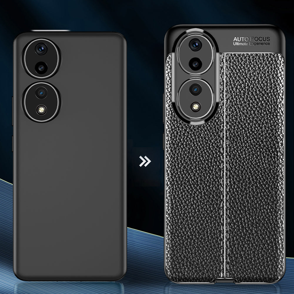 For Honor 90 Litchi Texture Smartphone Cover Anti-Scratch Soft TPU Cell Phone Case Shell