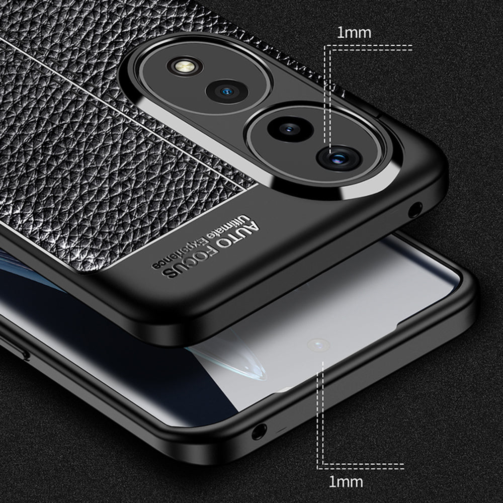 For Honor 90 Litchi Texture Smartphone Cover Anti-Scratch Soft TPU Cell Phone Case Shell