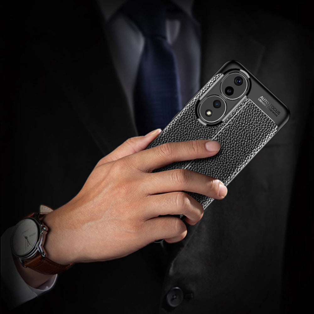 For Honor 90 Litchi Texture Smartphone Cover Anti-Scratch Soft TPU Cell Phone Case Shell
