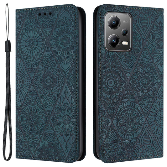 Leather Case for Xiaomi Poco X5 5G / Redmi Note 12 5G (China) / (India) / (Global) Magnetic Adsorption Imprinted Wallet Stand Phone Cover