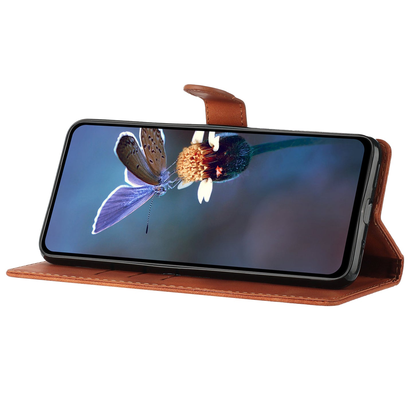 For Huawei P30 Lite / P30 Lite New Edition / nova 4e Phone Cover Imprinted Flower Wallet Stand Shockproof Leather Phone Case