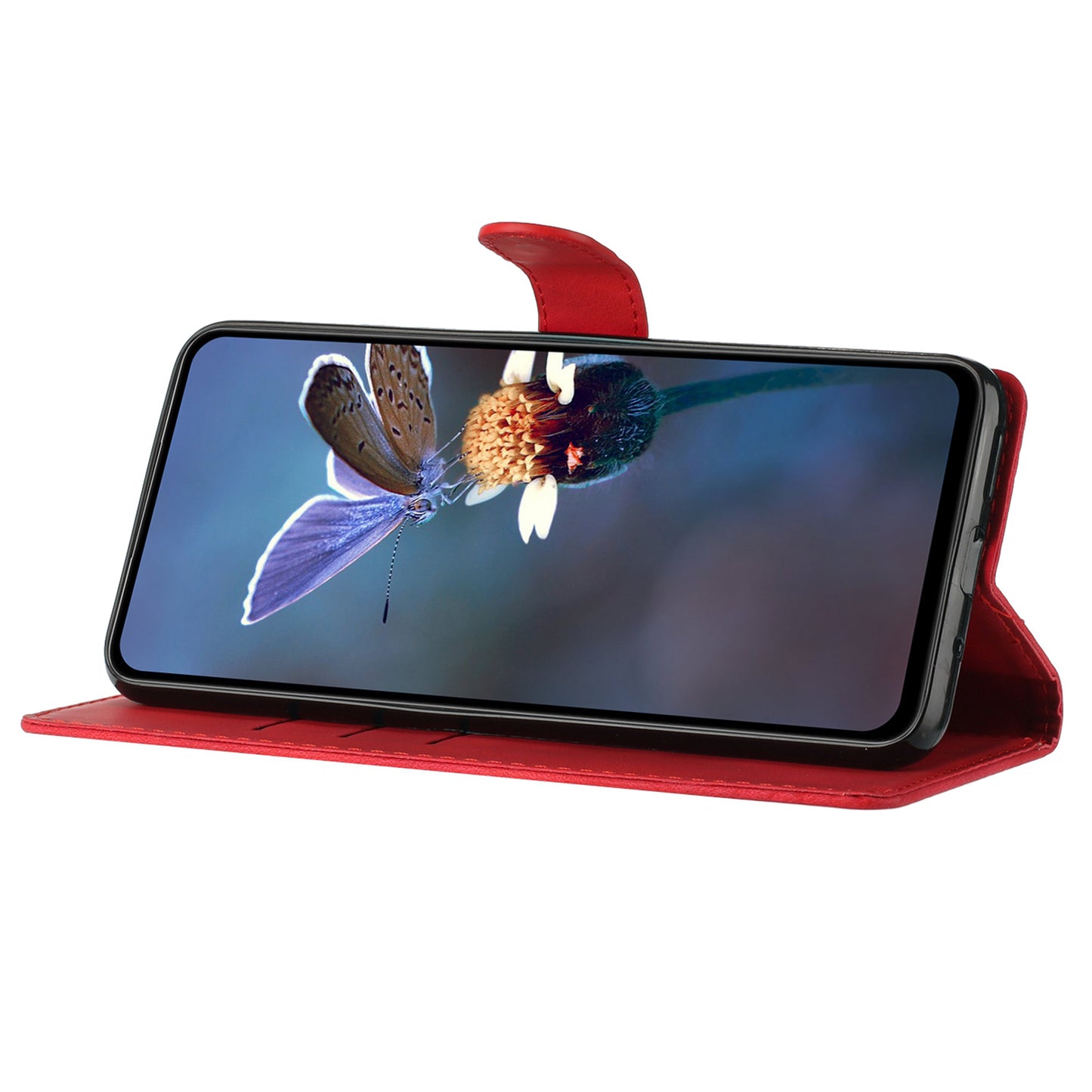 For Huawei P30 Lite / P30 Lite New Edition / nova 4e Phone Cover Imprinted Flower Wallet Stand Shockproof Leather Phone Case