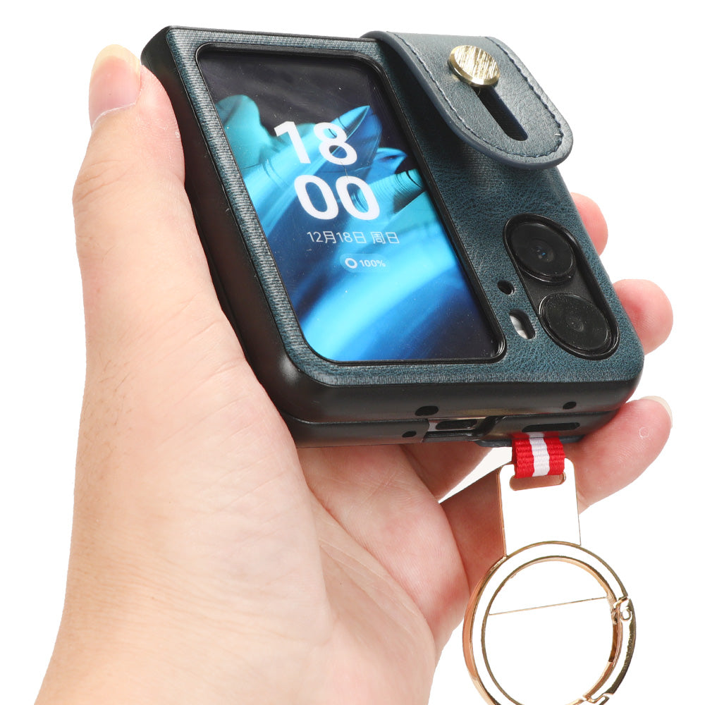 For Oppo Find N2 Flip 5G PU Leather+PC Phone Case Wristband Kickstand Bottle Opener Shockproof Cover