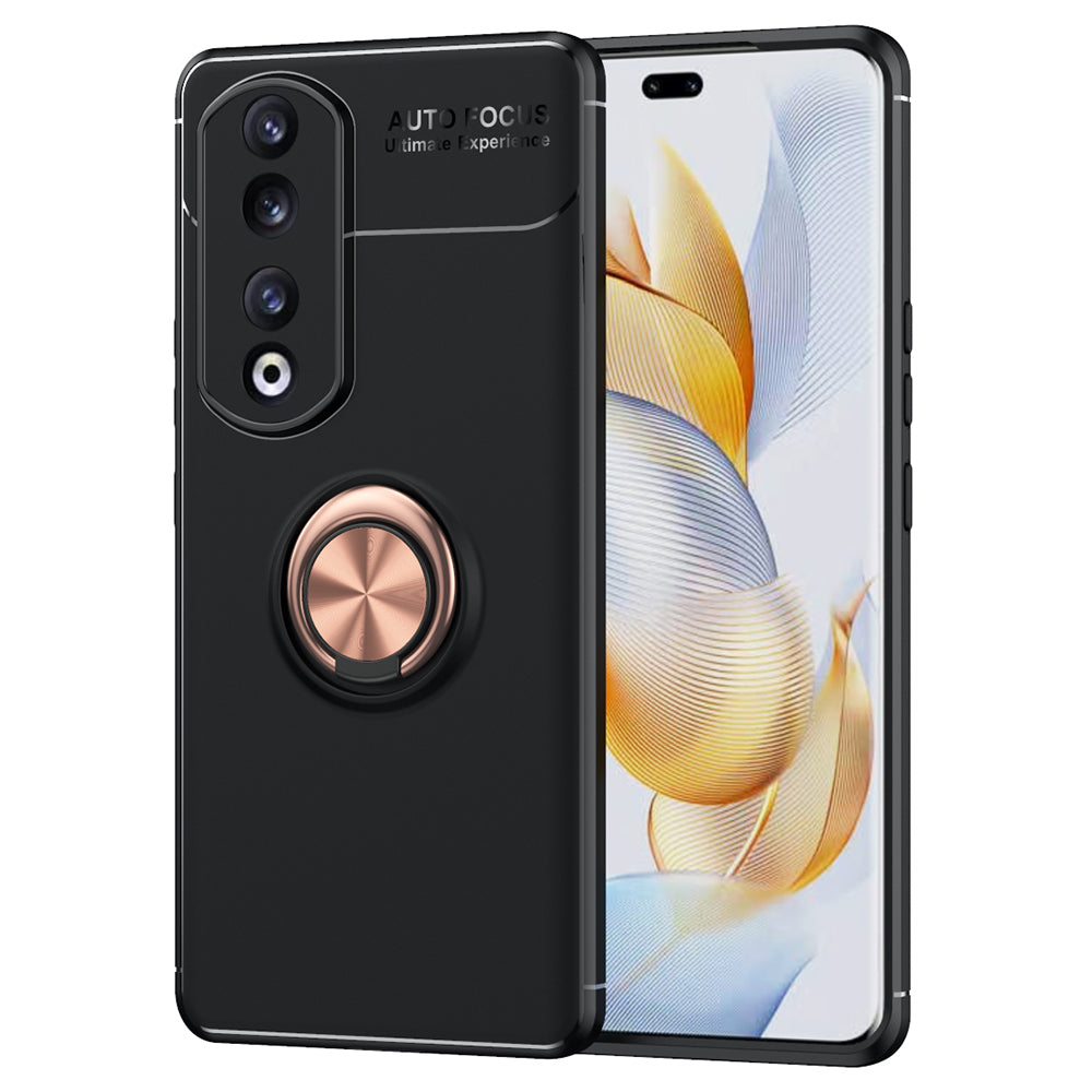For Honor 90 Pro Kickstand Protective Cover TPU Phone Case Anti-drop Ring Holder Phone Shell