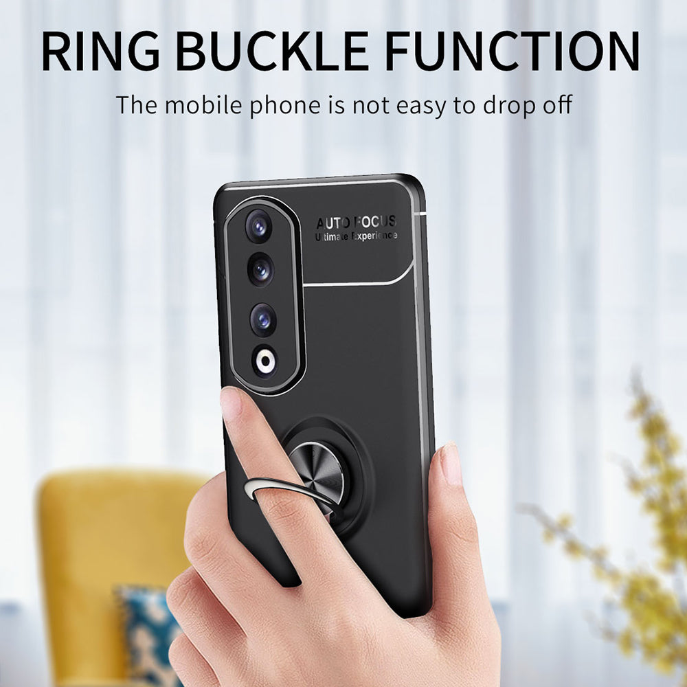 For Honor 90 Pro Kickstand Protective Cover TPU Phone Case Anti-drop Ring Holder Phone Shell