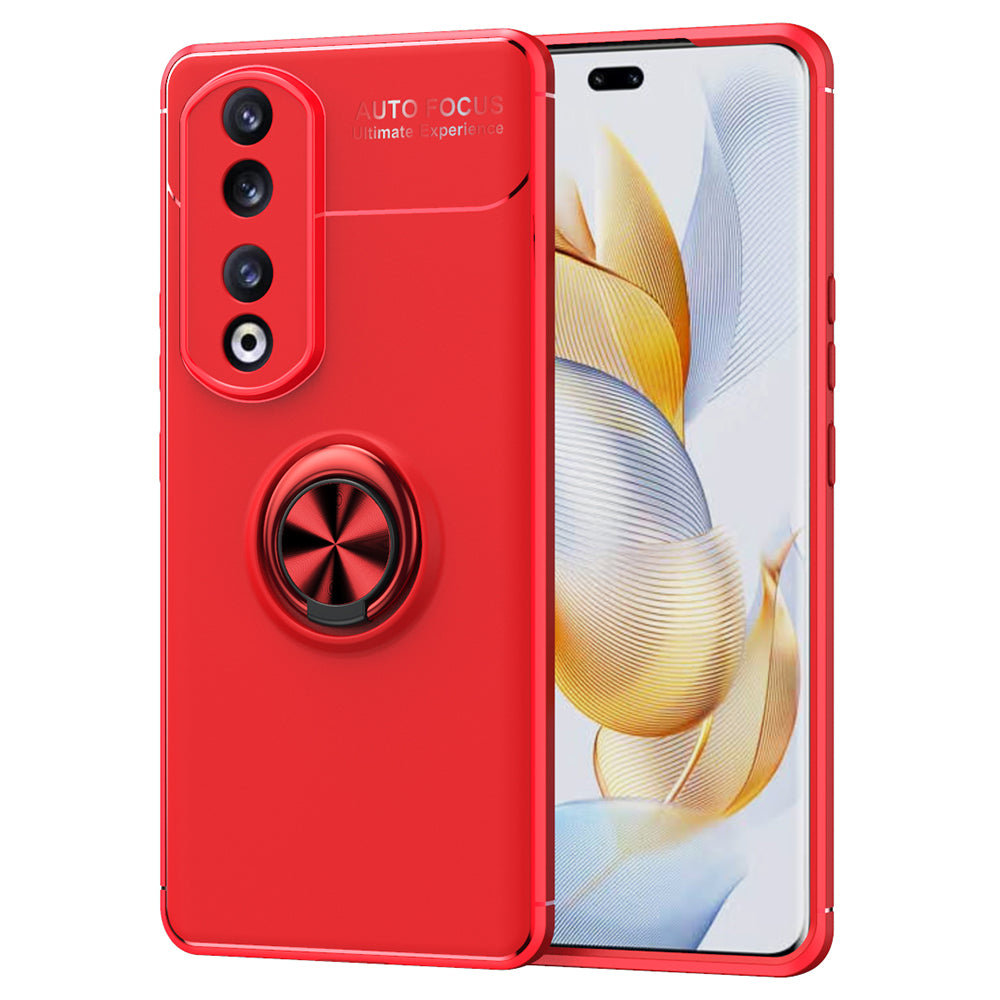 For Honor 90 Pro Kickstand Protective Cover TPU Phone Case Anti-drop Ring Holder Phone Shell