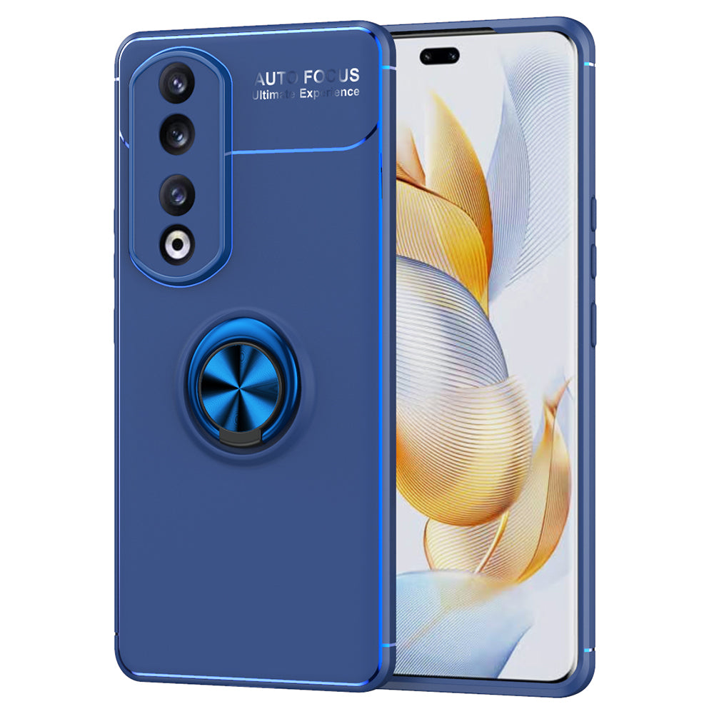 For Honor 90 Pro Kickstand Protective Cover TPU Phone Case Anti-drop Ring Holder Phone Shell