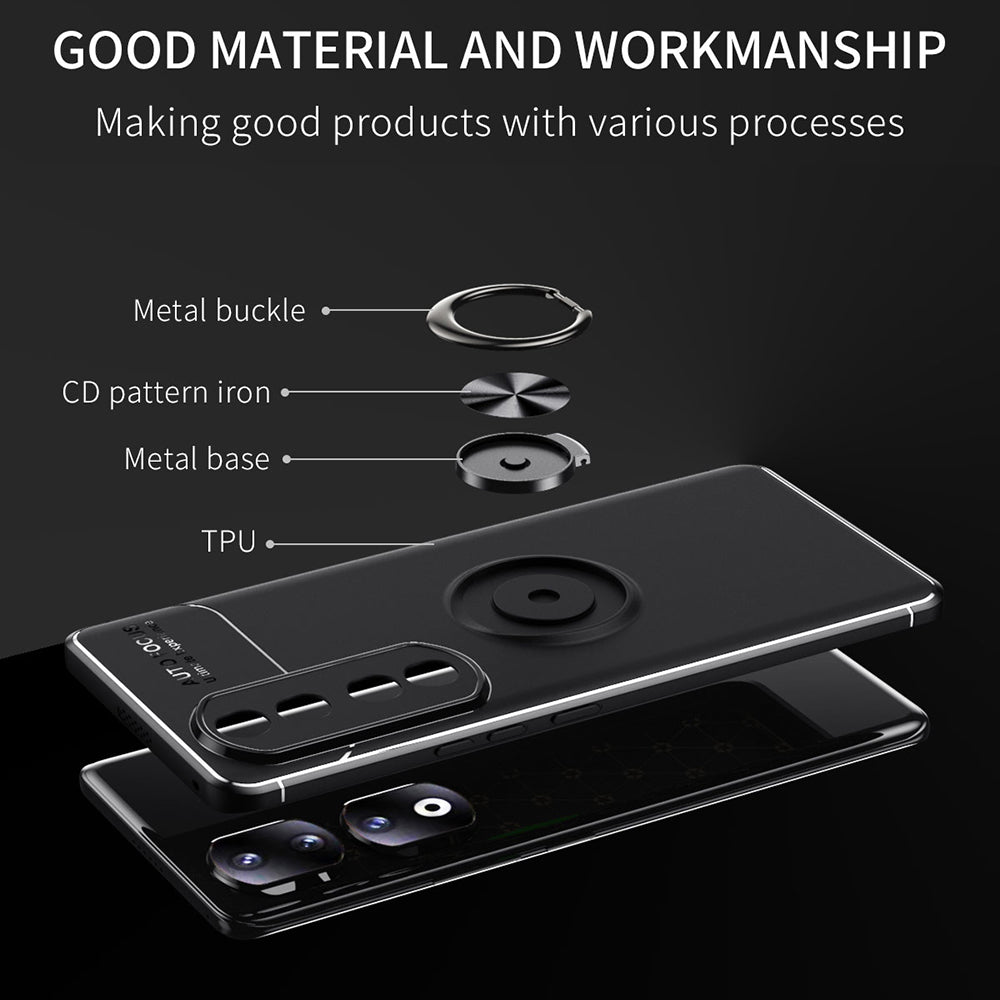 For Honor 90 Pro Kickstand Protective Cover TPU Phone Case Anti-drop Ring Holder Phone Shell