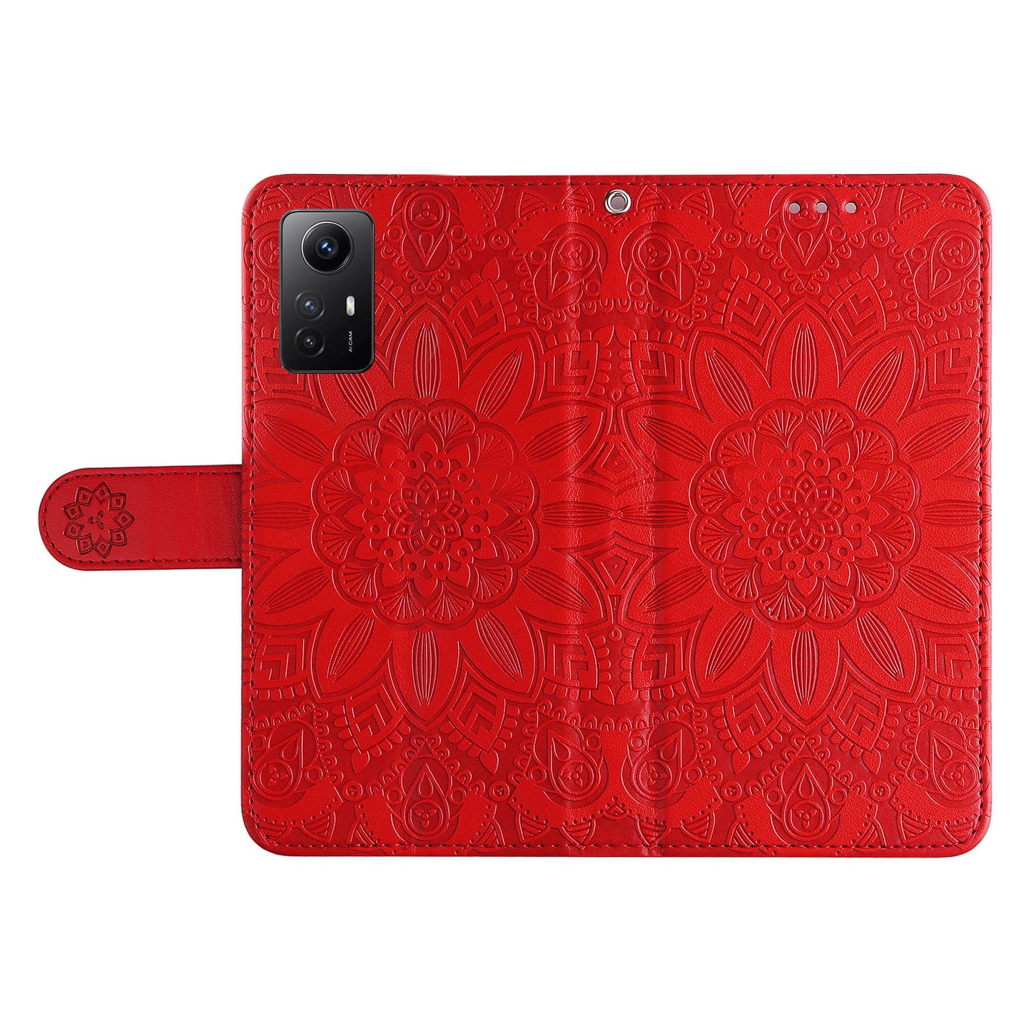 For Xiaomi Redmi Note 12S 4G Anti-Dust PU Leather Flip Phone Case Imprinted Sunflower Stand Wallet Cover