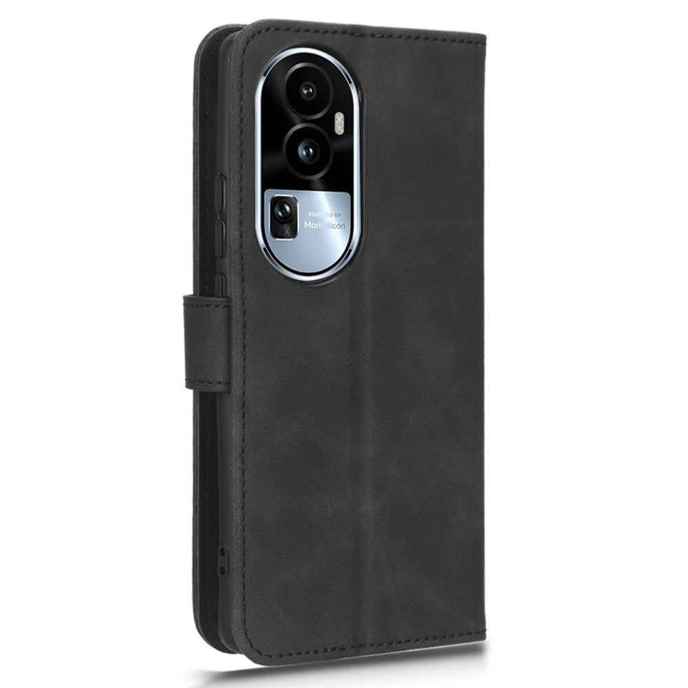 For Oppo Reno10 Pro+ 5G Skin-touch PU Leather Wallet Cover Flip Stand Anti-drop Phone Case