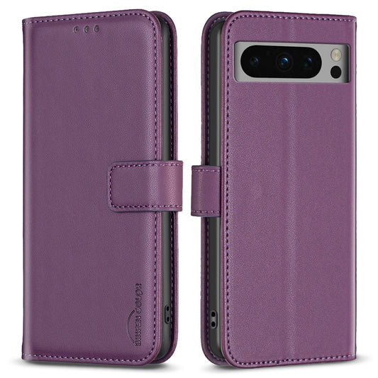 BINFEN COLOR BF17 For Google Pixel 8 Pro TPU+PU Leather Cover Wallet Magnetic Cell Phone Stand Case