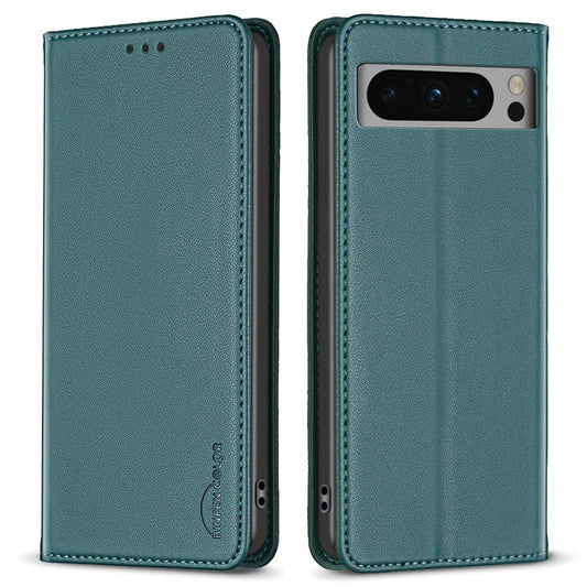 BINFEN COLOR BF18 Protective Case for Google Pixel 8 Pro Phone Case Leather Flip Cover with Card Holder