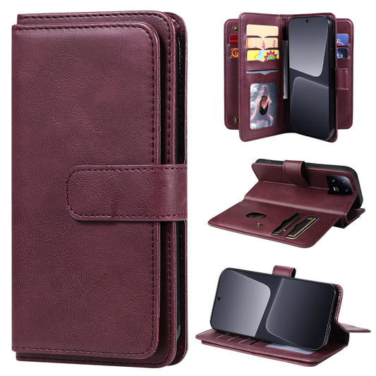 KT Multi-functional Series-1 for Xiaomi 13 Pro 5G Leather Case Stand Wallet Phone Cover with 10 Card Slots
