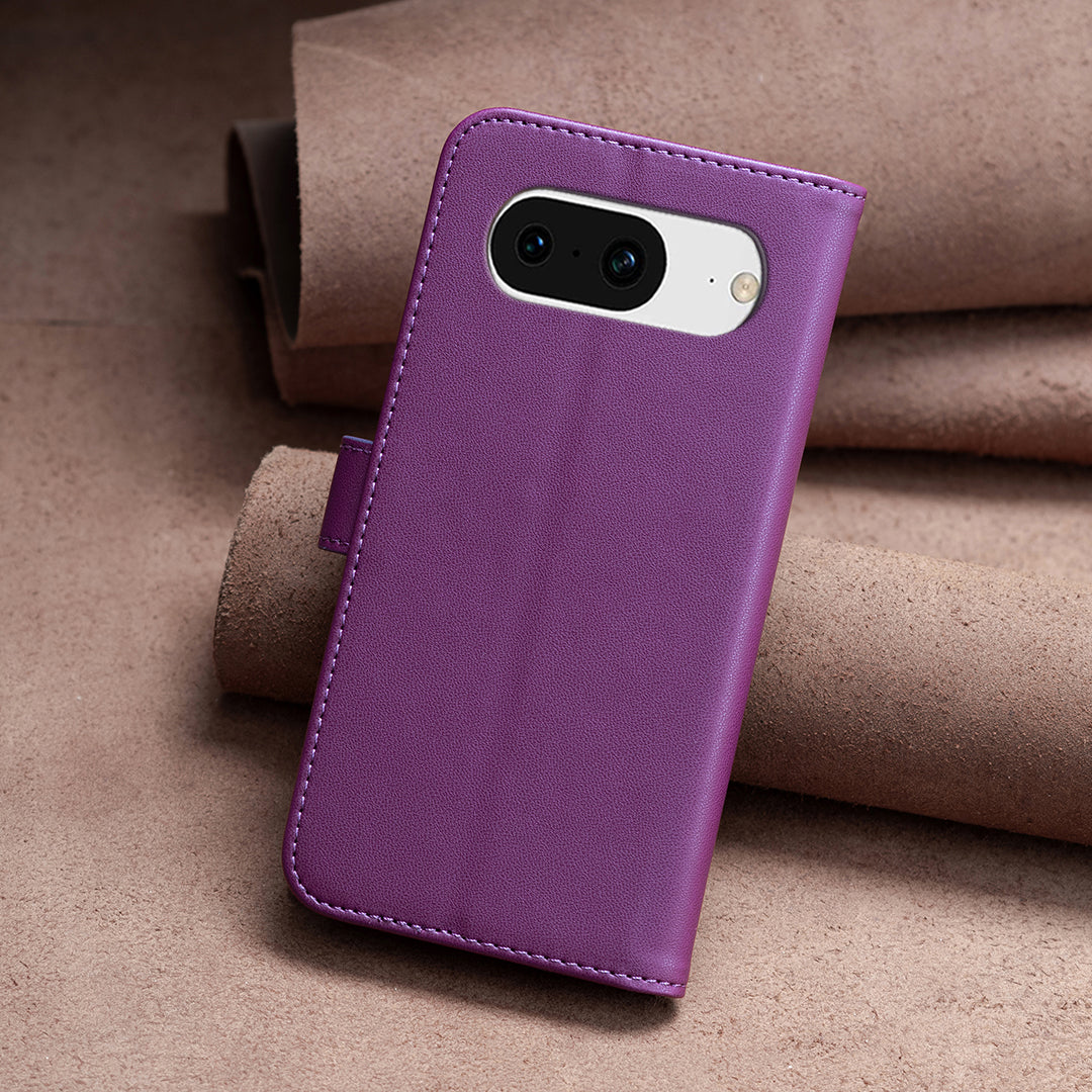 BINFEN COLOR BF17 For Google Pixel 8 Leather Stand Case Cell Phone Wallet Protective Cover