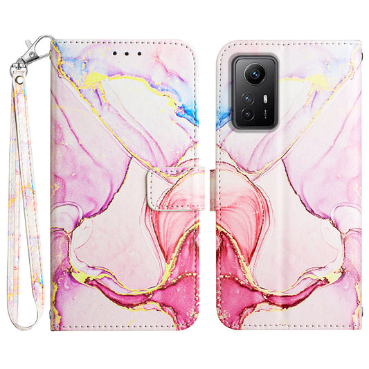 For Xiaomi Redmi Note 12S 4G YB Pattern Printing Leather Series-5 Wallet Phone Case Leather Stand Cover