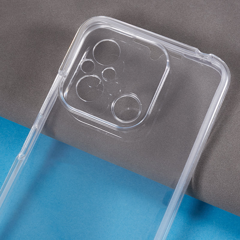 For Xiaomi Redmi 12C 4G Clear Phone Cover TPU Frame + Acrylic Back + PET Screen Protector Phone Case