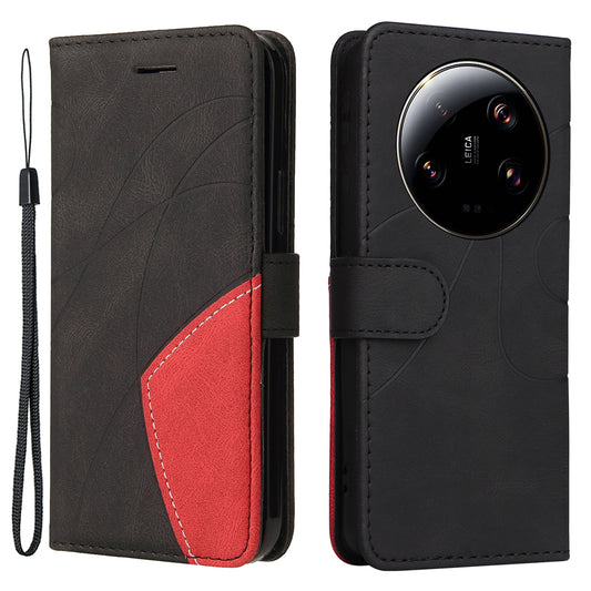 KT Leather Series-1 For Xiaomi 13 Ultra Dual-color Splicing Phone Case Leather Wallet Stand Cover